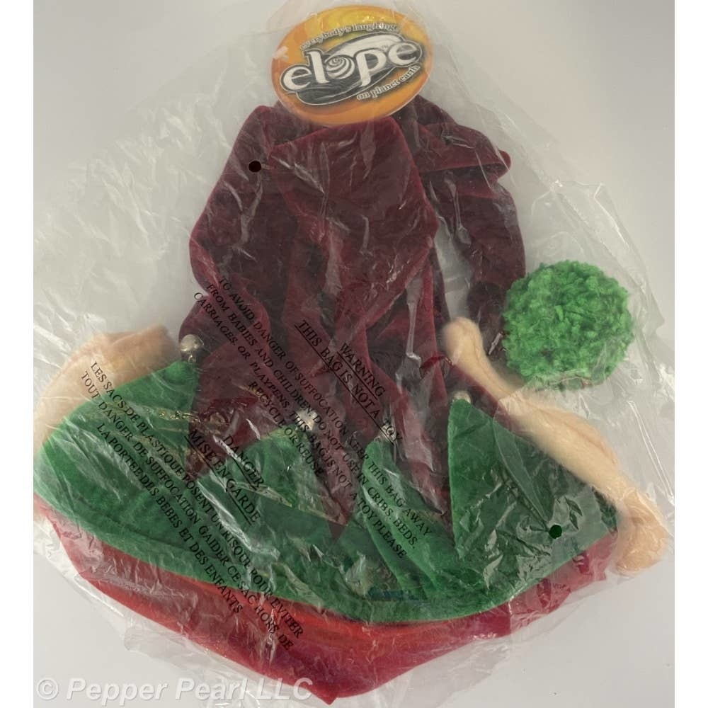 Elf Ears Hat Red Green Velvet Santa Helper Bells Pompom Christmas Holiday Party